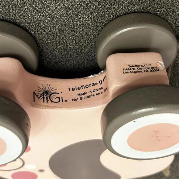 Telflora Pink & brown Wooden Pig Pull Toy - Picture 2 of 2